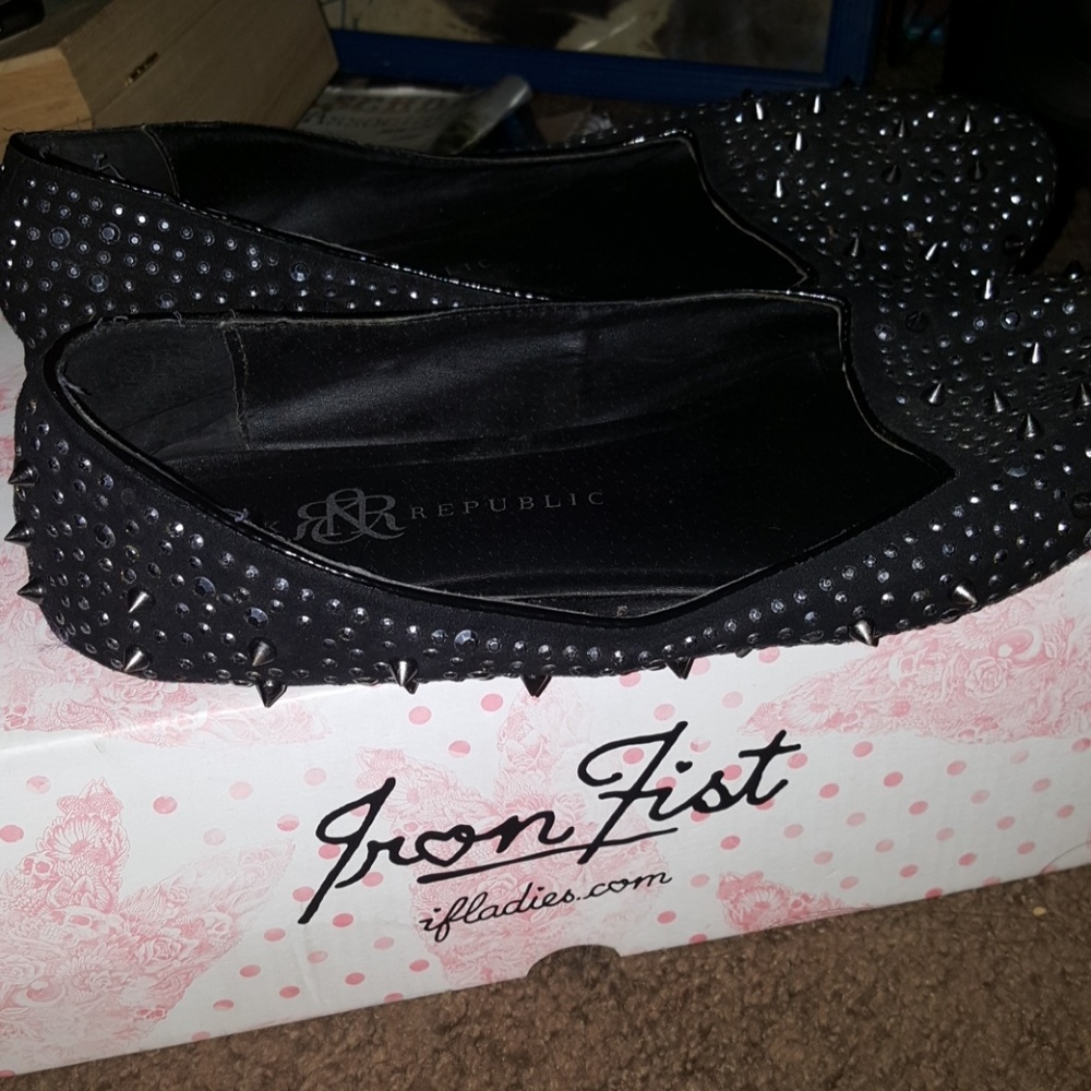 Black Studded Loafers